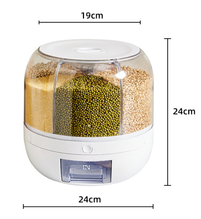 360° Rotating 6 Grid Grain Dispenser