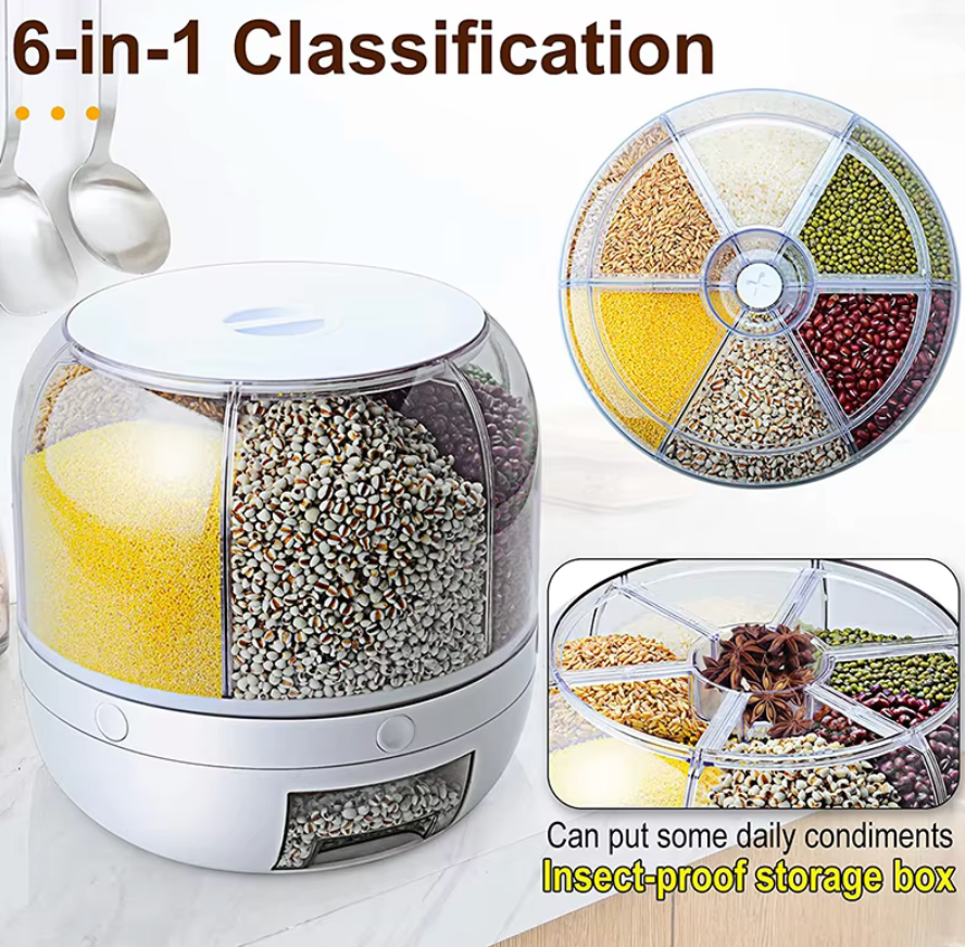 360° Rotating 6 Grid Grain Dispenser