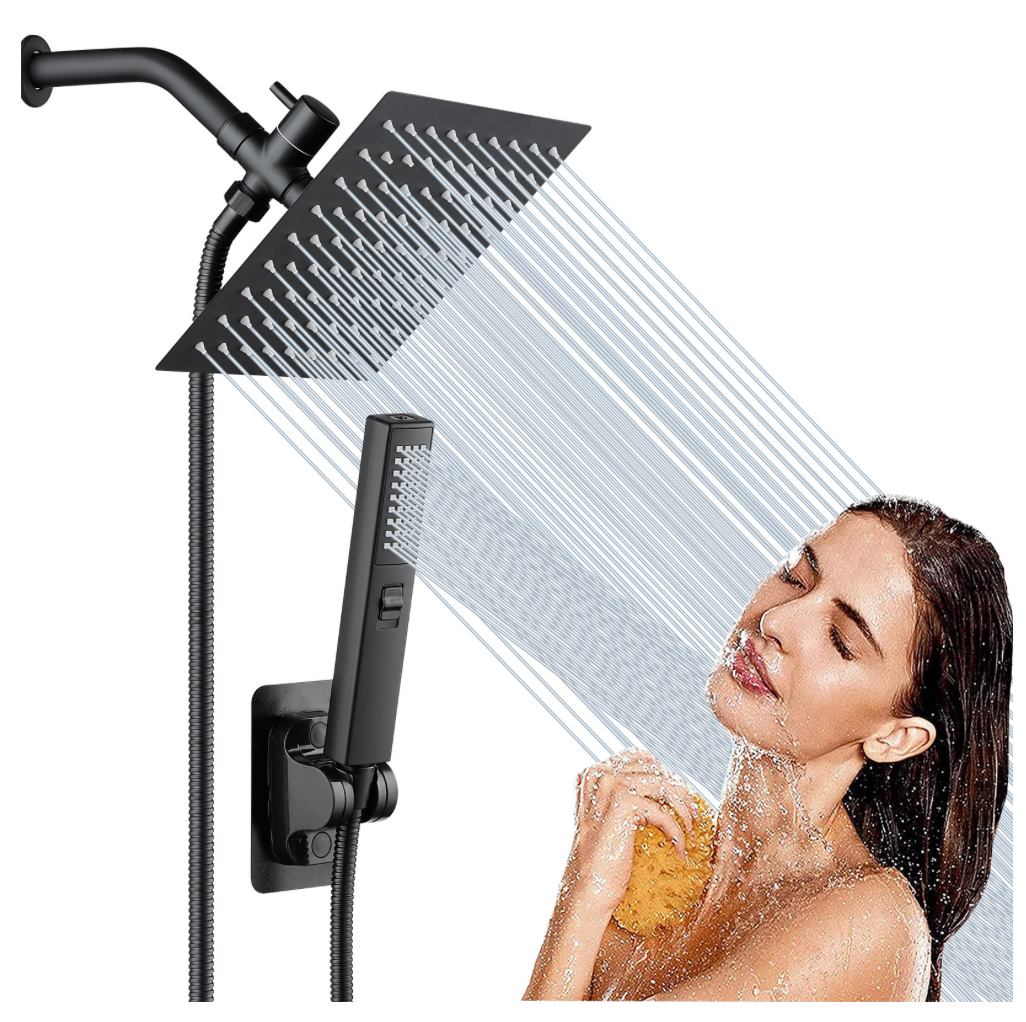 High Pressure Rain Square Shower Heads with Handheld Spray Combo