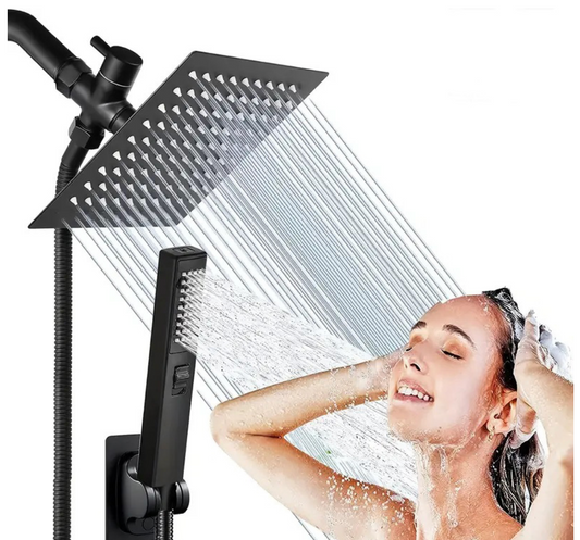 High Pressure Rain Square Shower Heads with Handheld Spray Combo