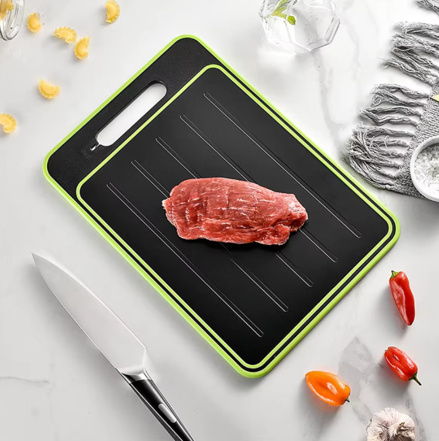 4-in-1 Defrosting Tray for Frozen Meat with Cutting Board