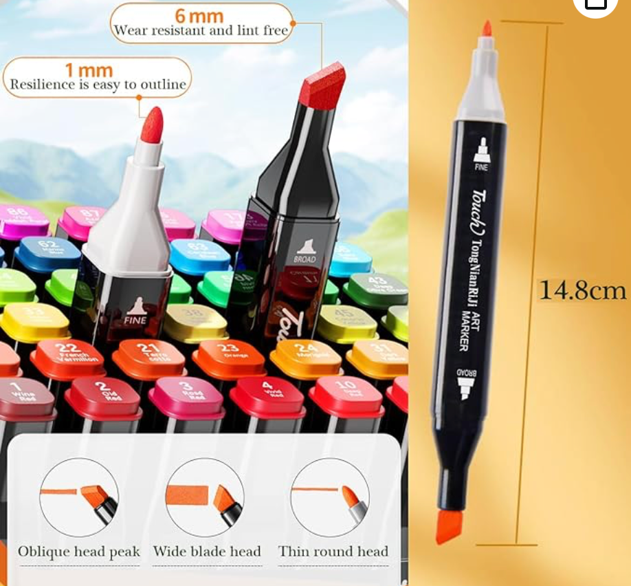 100 Color Dual-tip Art Marker Pens