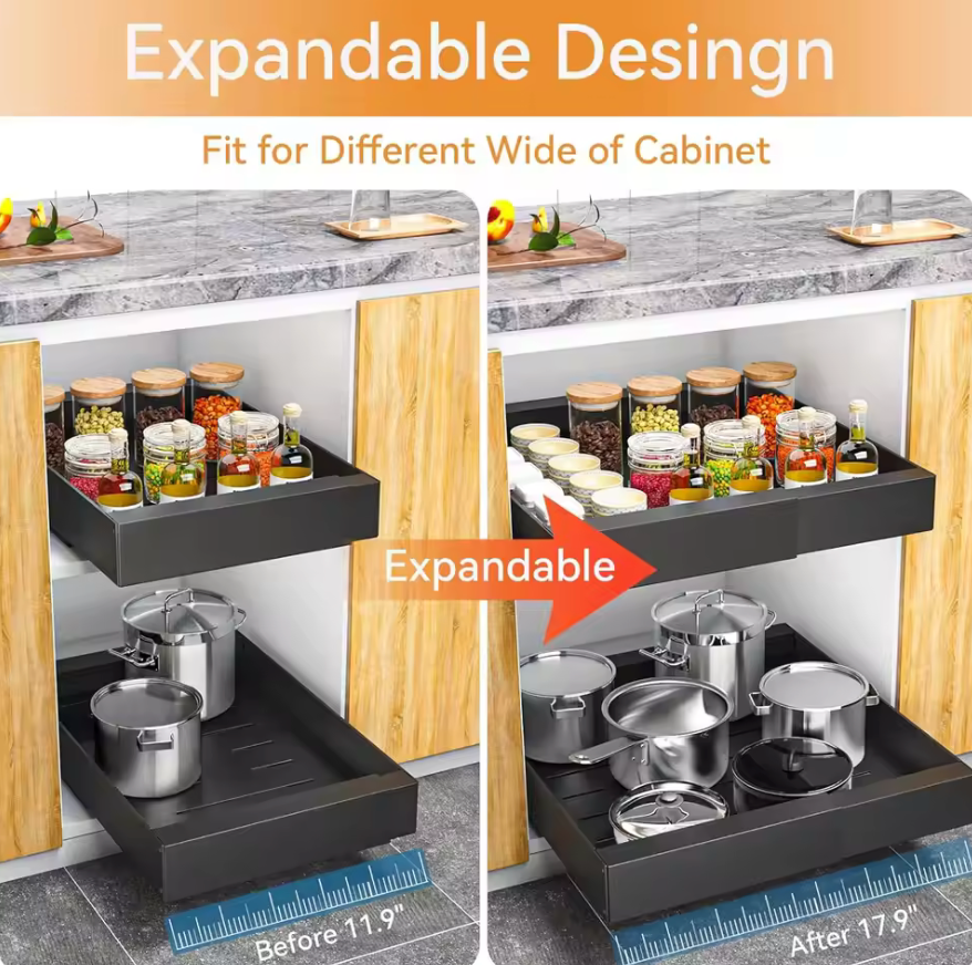 Expandable Pull-Out Cabinet Organizer